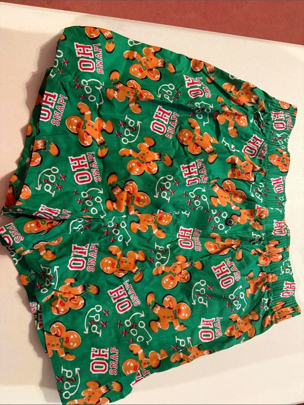 Wembley Green Gingerbread 'Oh Snap!' Boxers